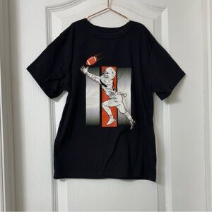 The children's place black short sleeve glow-in-the-dark football player tee S